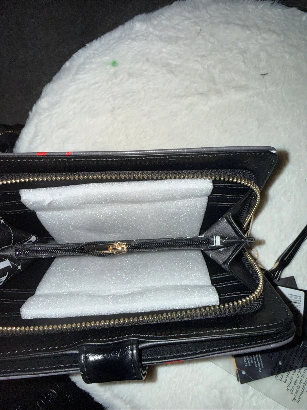 Black Tote with Red Lip Print and Matching Wallet